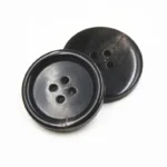 Premium Buffalo Horn Black Finished Buttons with 4 Holes - Natural, Durable & Unique